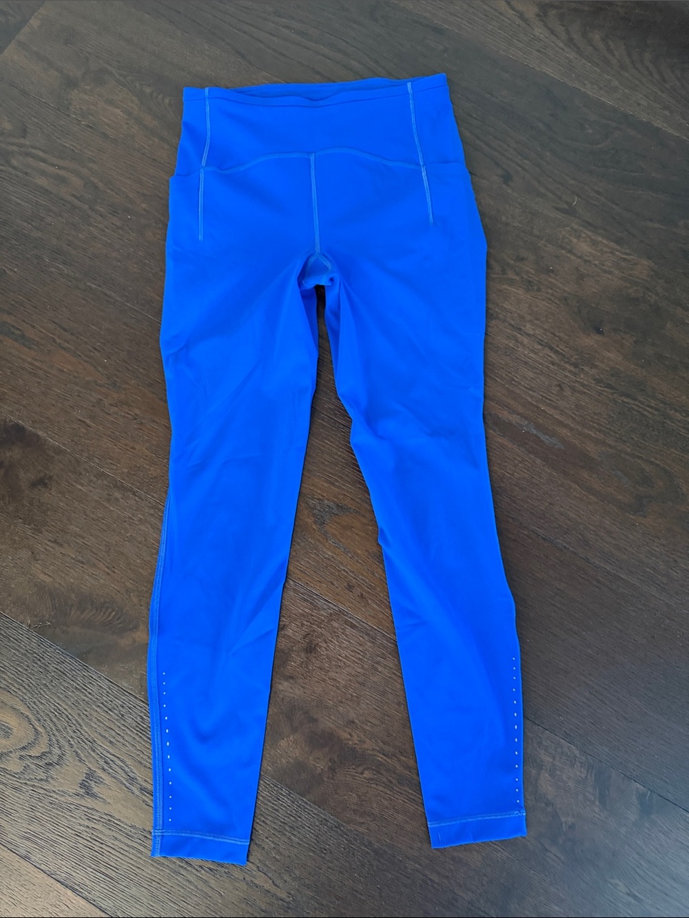 lululemon Royal Blue Performance Leggings with Side Pockets Size 8